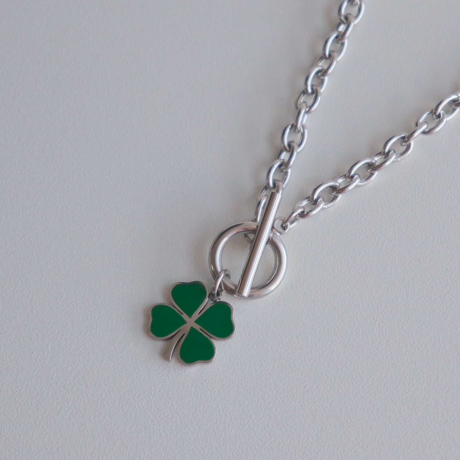 lucky charm toggle bar necklace